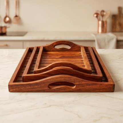 rectangular wooden serving tray