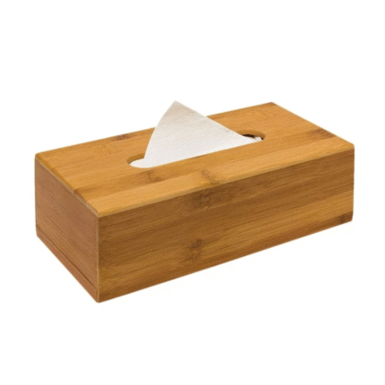 rectangular wooden tissue box cover