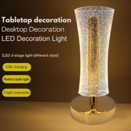 Rechargeable Crystal Diamond Cut Touch Table Lamp