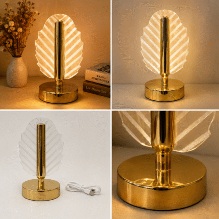 rechargeable LED leaf/feather shape acrylic crystal touch lamp