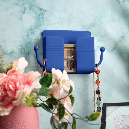 self-adhesive wall-mounted phone holder and organizer