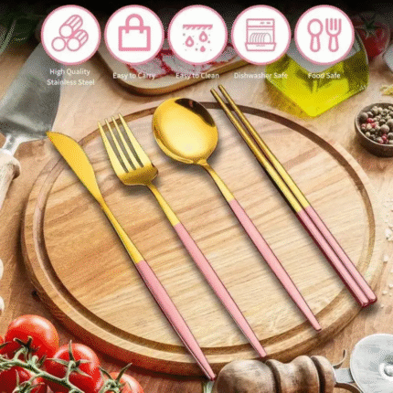 Portuguese-style two-tone stainless steel cutlery set