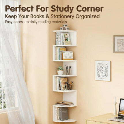 5-Tier Zigzag Corner Wall Shelf