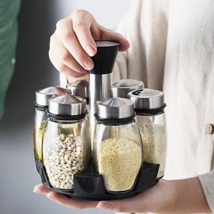 Edging 7-Piece Rotating Spice Rack Set